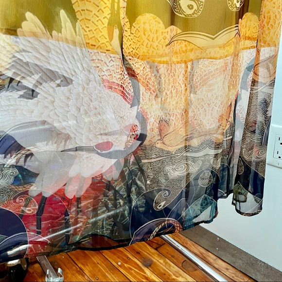 Silk print dress high-low, sheer & lined  $40 - Picture 12 of 15